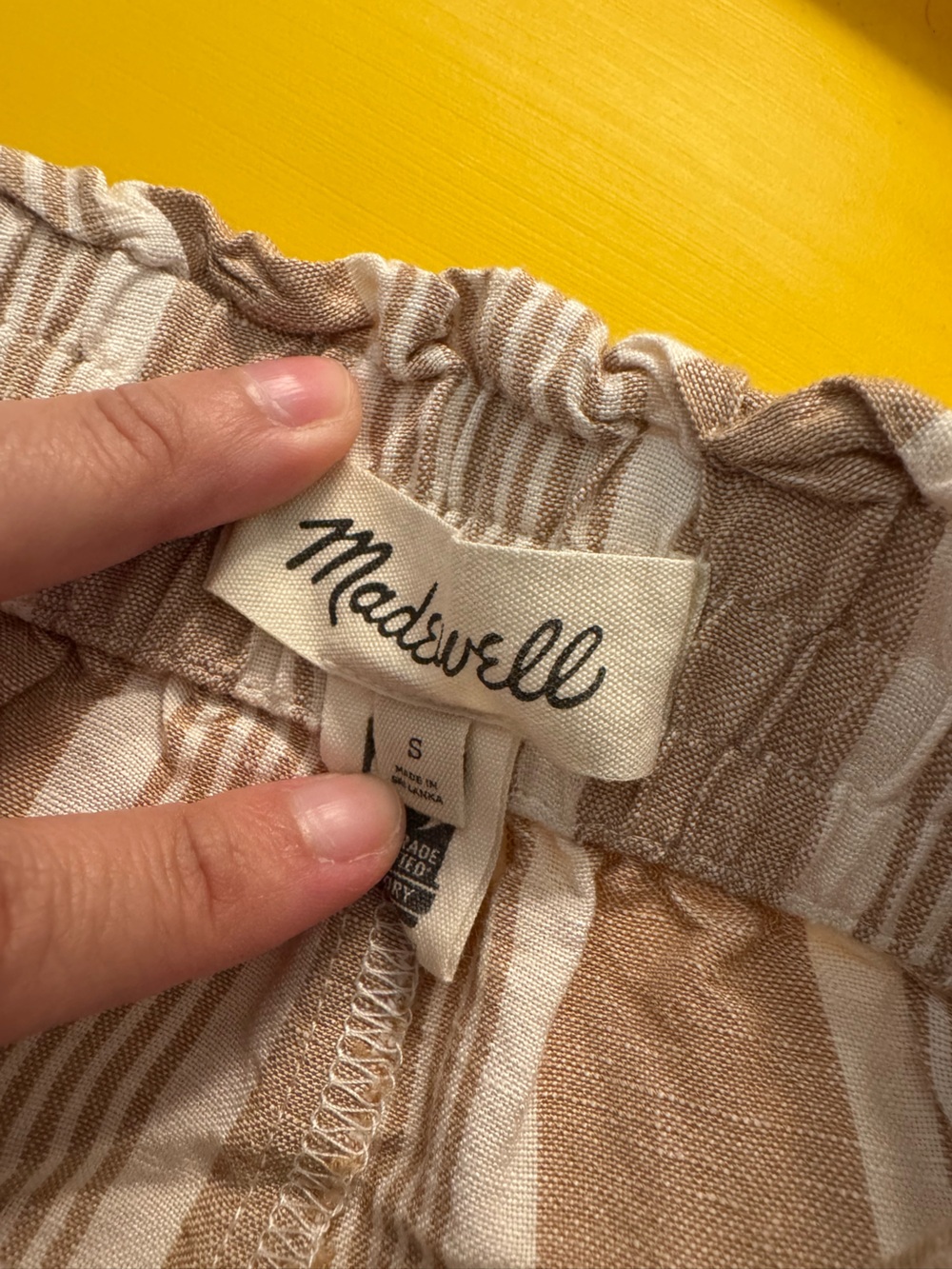 Madewell Striped Linen Wide Leg Pants - Picture 4 of 5